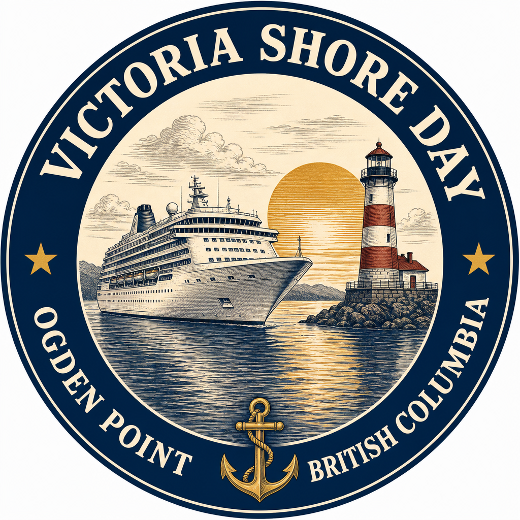 Victoria Shore Day desktop emblem — a circular nautical seal with the Ogden Point breakwater and a cruise ship