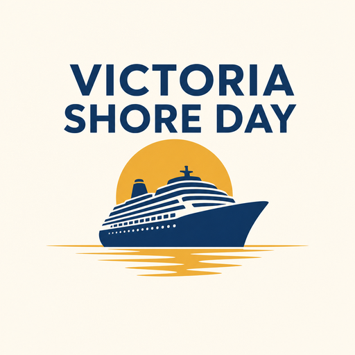 Victoria Shore Day Instagram logo — a cruise ship at Ogden Point at sunset with the wordmark